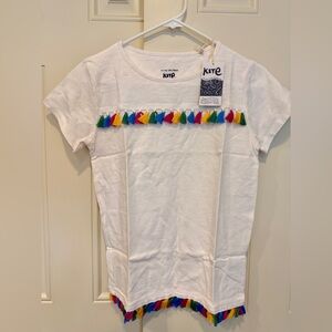 Kite Kids White Tee with Rainbow Tassels